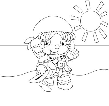 -korsan - illüstrasyon çocuklar için boyama sayfa