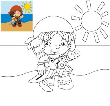 -korsan - illüstrasyon çocuklar için boyama sayfa