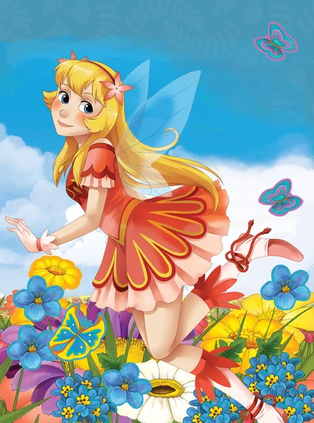 The fairy - Beautiful Manga Girl - illustration — Stock Photo, Image