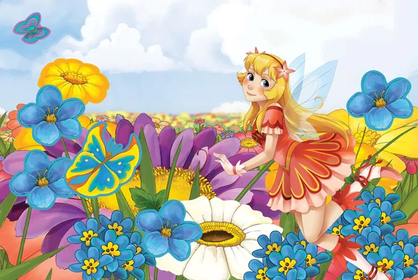 Die Fee - schönes Manga-Mädchen - Illustration — Stockfoto