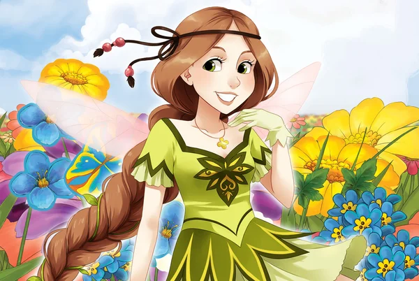 The Fairy - Beautiful Manga Girl - ілюстрація — стокове фото