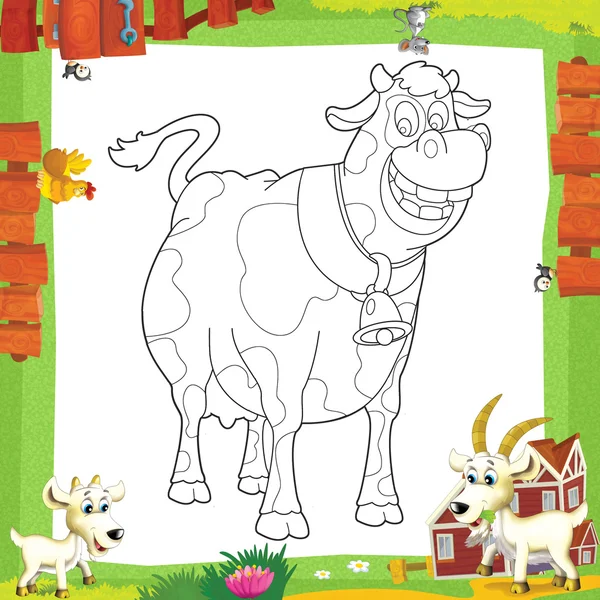 牛的插图 — 图库照片