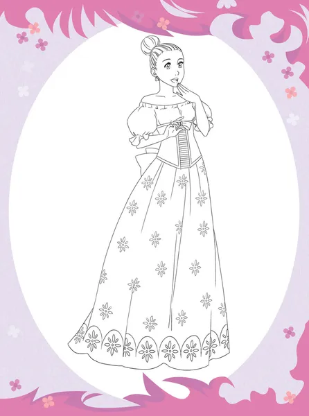 Ilustracja piękne księżniczki — Zdjęcie stockowe