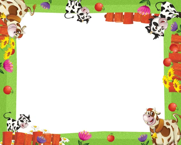 Ilustracja kolorowy z krów — Zdjęcie stockowe