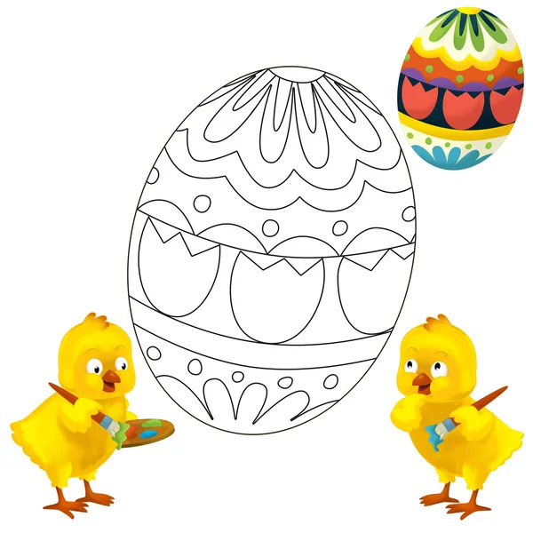 The happy easter chickens — Stock Photo, Image