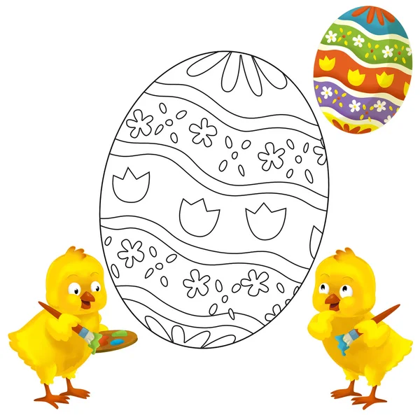 The happy easter chickens — Stock Photo, Image