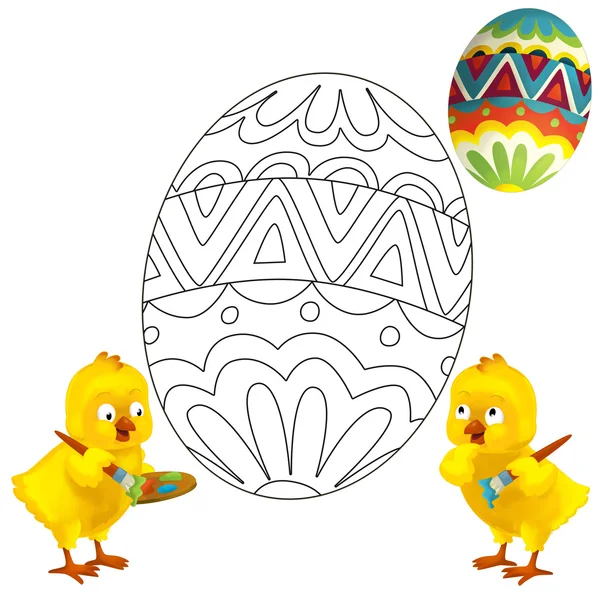 The happy easter chickens — Stock Photo, Image