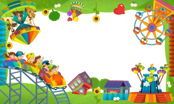 A feira de diversões - playground - o enquadramento para o uso variado — Fotografia de Stock