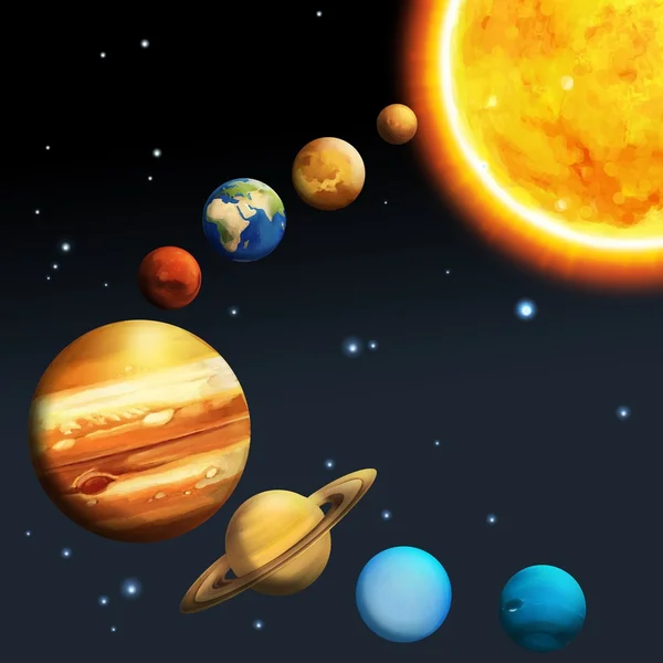 O sistema solar - caminho leitoso — Fotografia de Stock