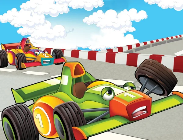 La gara di formula - super car - illustrazione per i bambini — Foto Stock