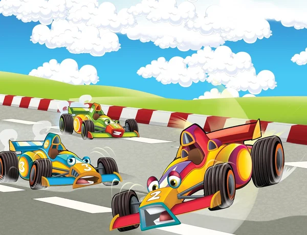 La carrera de fórmula - super coche - ilustración para los niños —  Fotos de Stock