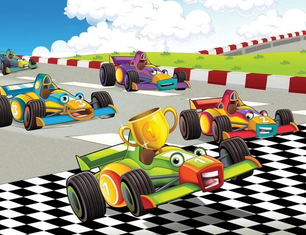 La gara di formula - super car - illustrazione per i bambini — Foto Stock