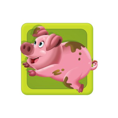 sevimli pembe domuz simgesi