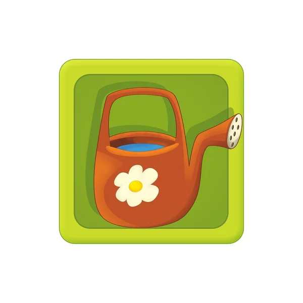 Watering can with a flower icon — Stock Photo, Image