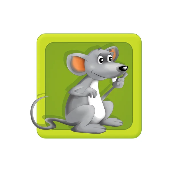 Cute grey mouse icon — Stock Photo, Image