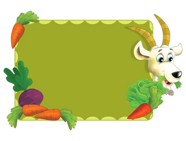 Tło - warzywa i koza — Zdjęcie stockowe