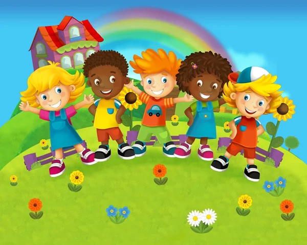 -gülümseyen yüzler afiş - karikatür çizim çocuklar için