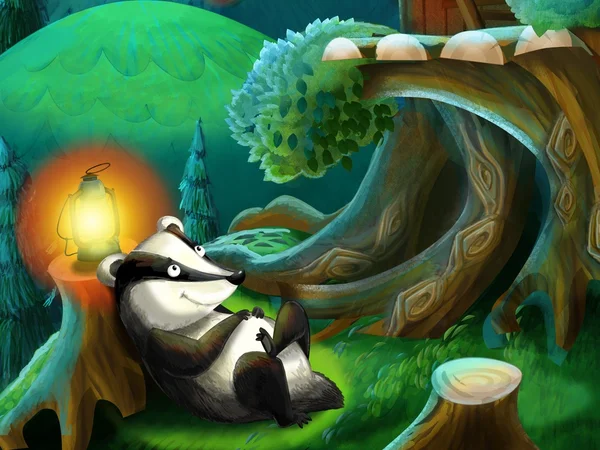 The painting of a forest animal - illustration for the children — Stock Photo, Image