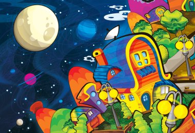 çocuklar için çizgi film - gezegen lardan - illüstrasyon