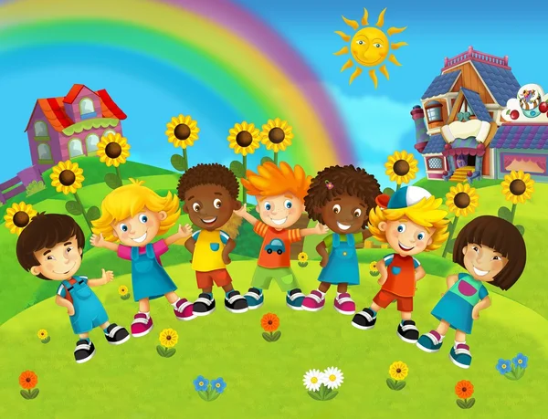 -gülümseyen yüzler afiş - karikatür çizim çocuklar için