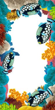 mercan - kare - sınır - çizim çocuklar için