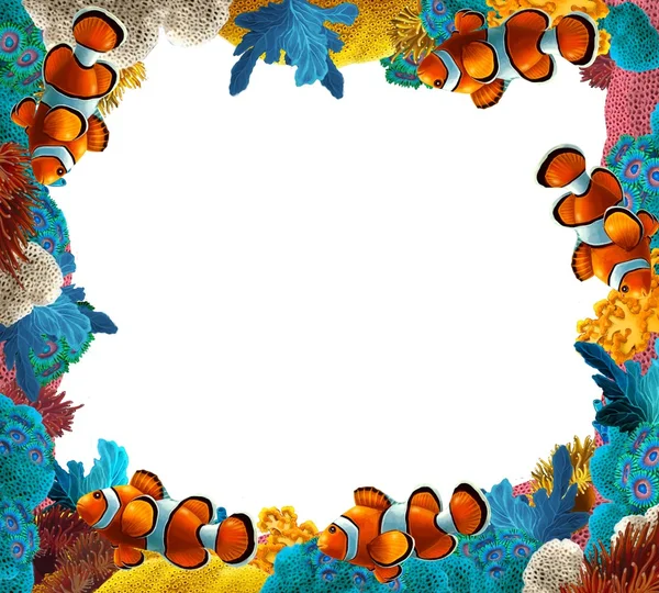 แนวปะการัง - กรอบ - ขอบ - ภาพประกอบสําหรับเด็ก — ภาพถ่ายสต็อก