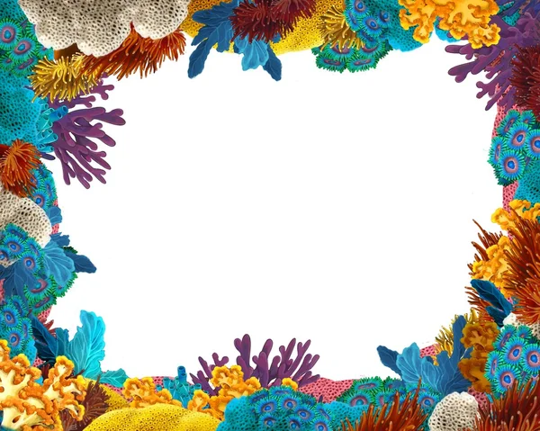 サンゴ礁 - フレーム - 国境 - 子供のための図 — ストック写真