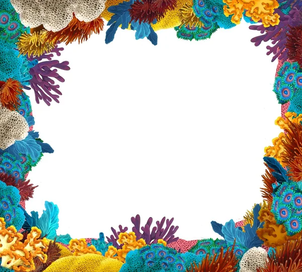 De coral reef - frame - grens - illustratie voor de kinderen — Stockfoto