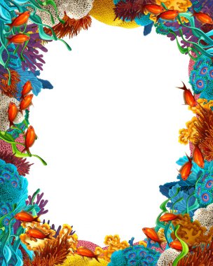 çocuklar için mercan kayalığı - kare - illüstrasyon