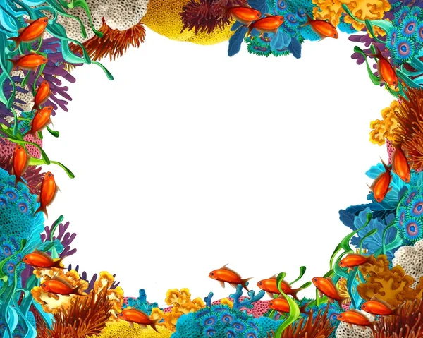 The coral reef - frame - illustration for the children — Stock Photo, Image