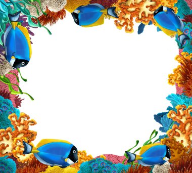The coral reef - frame - illustration for the children clipart