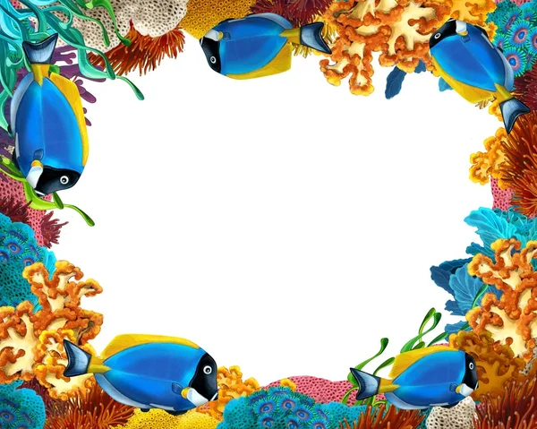 แนวปะการัง - กรอบ - ภาพประกอบสําหรับเด็ก — ภาพถ่ายสต็อก
