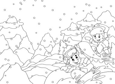 çizgi film çocuk serbest slayt sayfa boyama yaparken