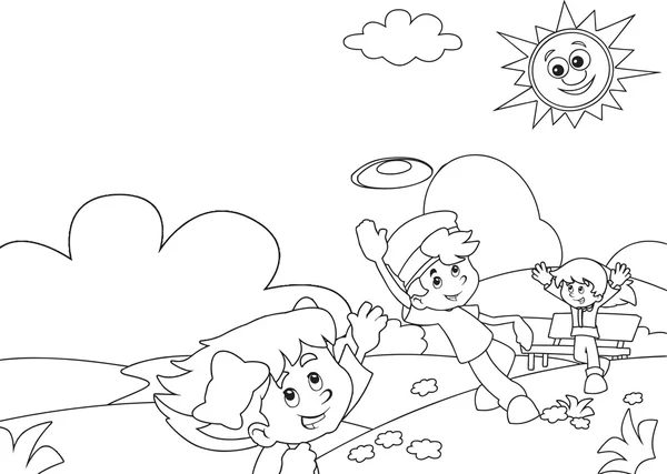 Coloriage - aire de jeux - illustration pour les enfants — Photo