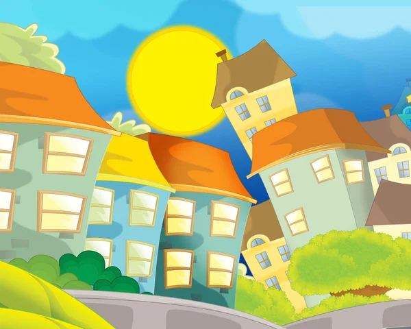 Cartoon city look - illustration for the children — Stock Photo, Image