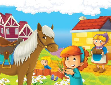 Çocuklar çocuklar için ev illüstrasyon yakın