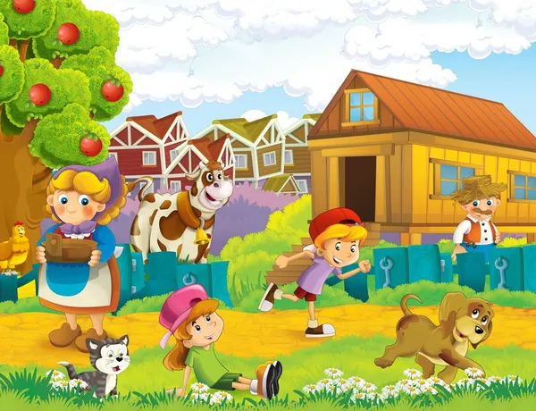 Çocuklar çocuklar için ev illüstrasyon yakın