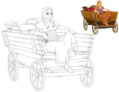 Önizleme - karikatür kız boyama kitabı