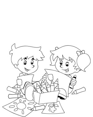 Resim-1 çocuk - eğitim - illüstrasyon iskambil sınıf dersleri