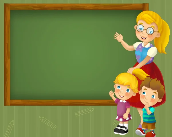 The coloring page - the classroom - illustration for the children — Stock Photo, Image