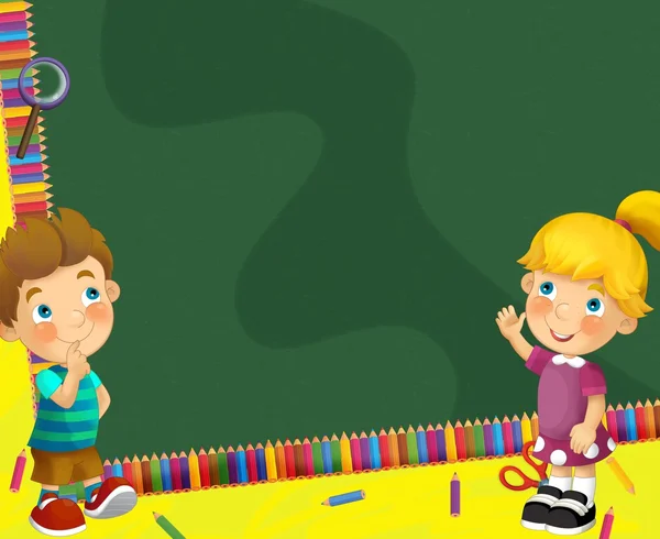 Färgen sida - klassrummet - illustration för barn — Stockfoto