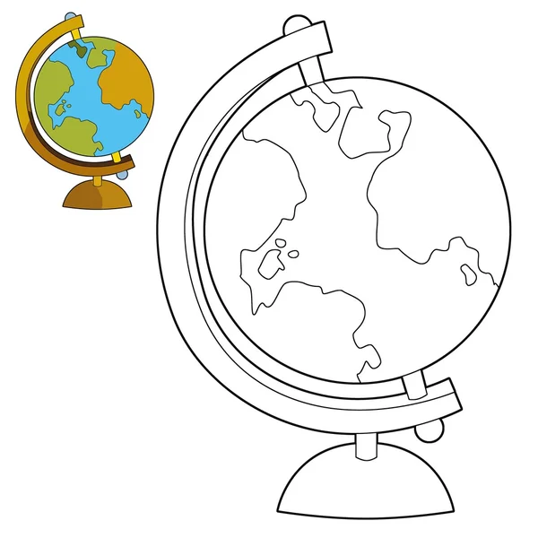 The surface of the earth - globe with continents - illustration for the children — Stock Photo, Image