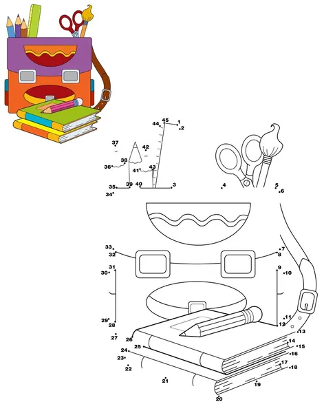 着色页-学校背包-儿童插画 — 图库照片