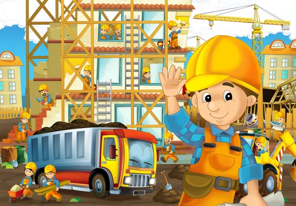 Auf der Baustelle - Illustration für die Kinder — Stockfoto