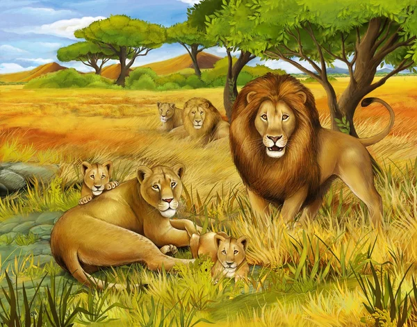 The safari - illustration for the children — Stock Photo, Image