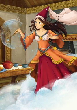 Prensesler - cinderella kaleler - knights ve periler - güzel manga kız - çizim çocuklar için