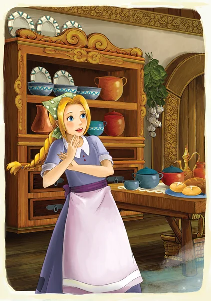 Las princesas - Castillos de Cenicienta - Caballeros y hadas - Hermosa Manga Girl - ilustración para los niños —  Fotos de Stock