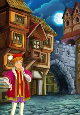 Prens ve pauper - Prens veya Prenses kaleler - knights ve periler - çizim çocuklar için