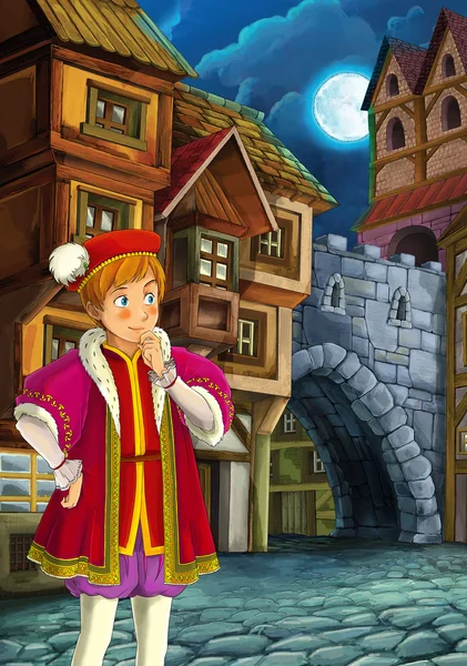 Príncipe e o Pauper - Castelos de príncipe ou princesa - Cavaleiros e fadas - ilustração para as crianças — Fotografia de Stock