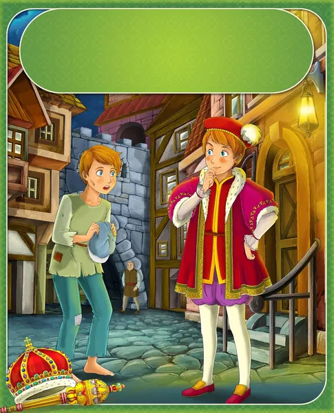 Prince and the Pauper - Prince or princess castles - knights and fairies - illustration for the children — Stock Photo, Image